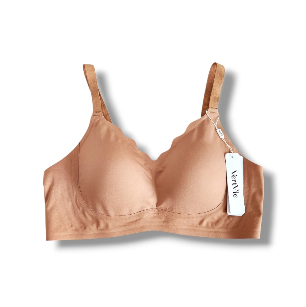 Vertvie Seamless Wireless Full Coverage Scalloped Tshirt Bra | 2X
